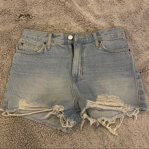 High waisted jean shorts